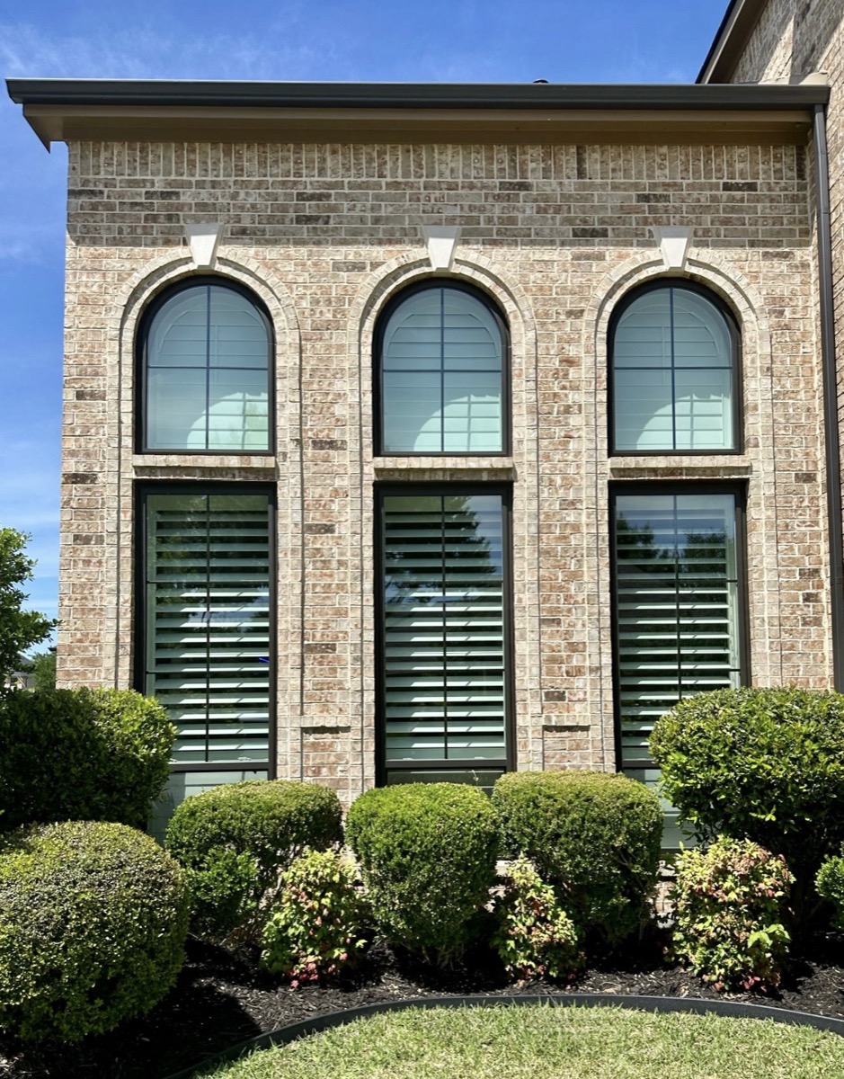Completed arched window installation