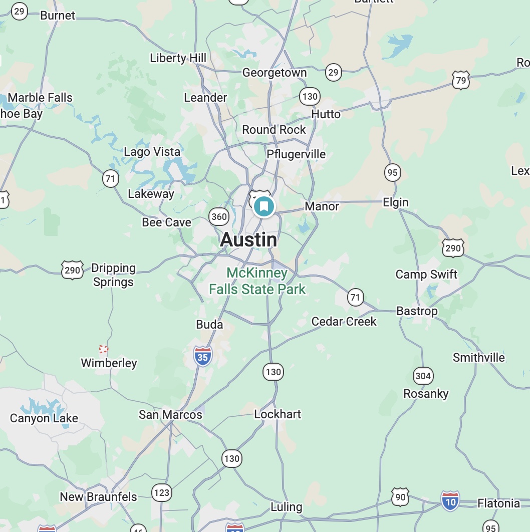 Map of EcoView coverage around Cedar Park